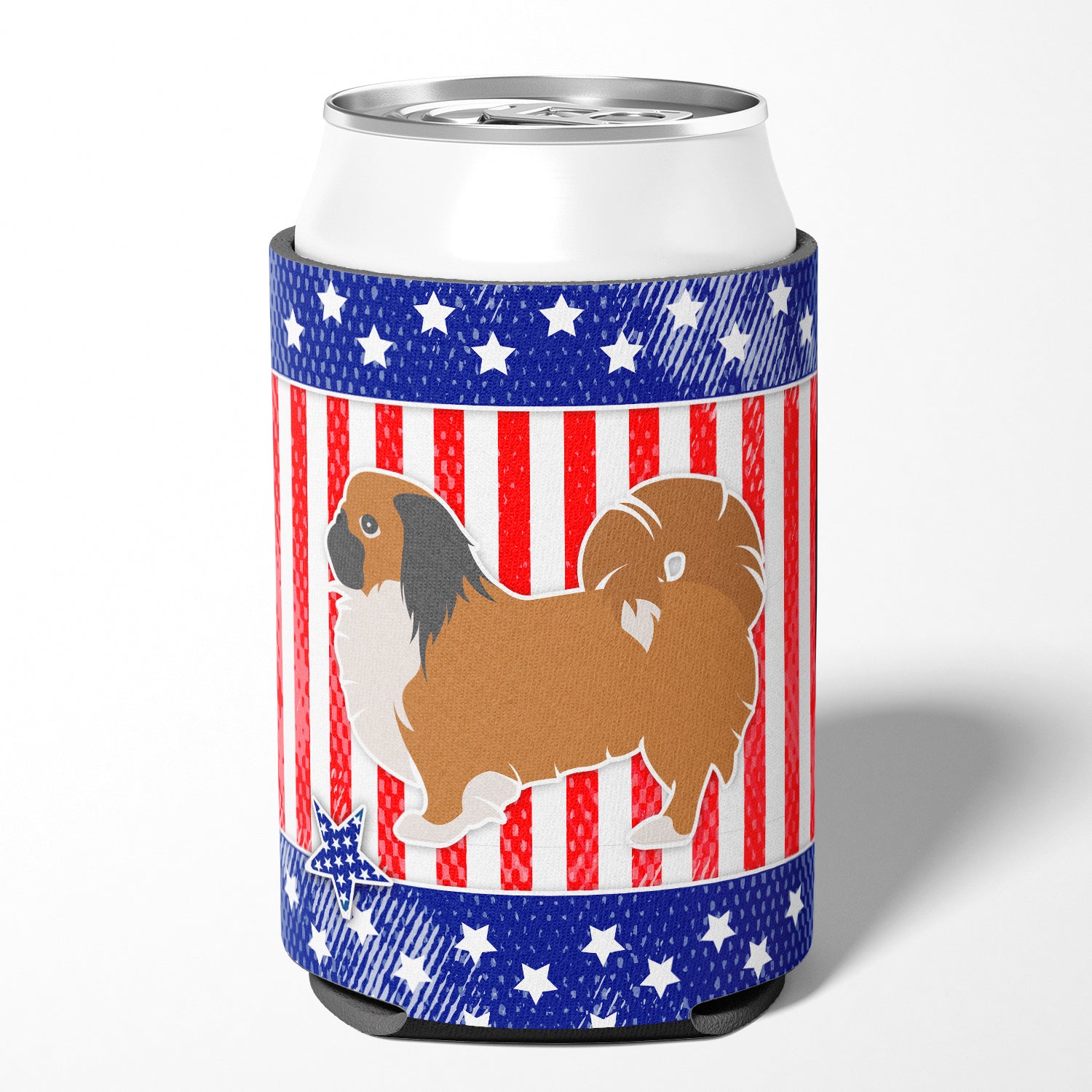 USA Patriotic Pekingese Can or Bottle Hugger BB3338CC  the-store.com.