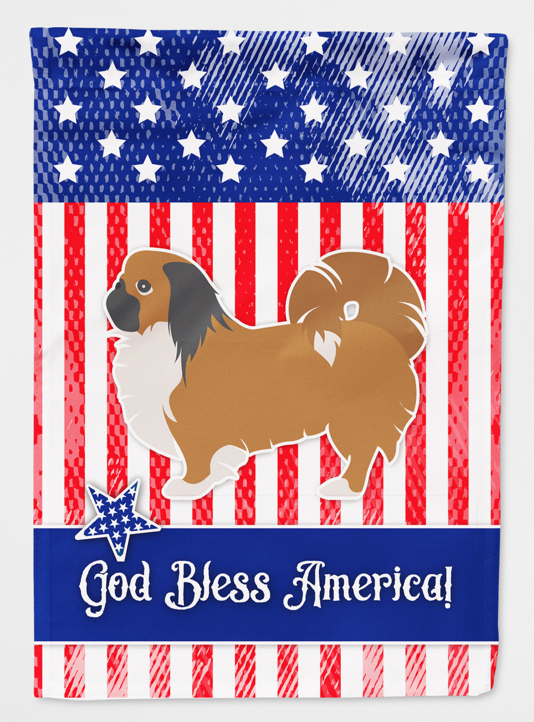 USA Patriotic Pekingese Flag Canvas House Size BB3338CHF  the-store.com.