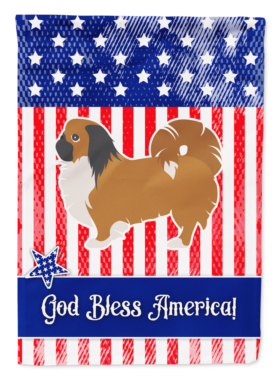 USA Patriotic Pekingese Flag Garden Size BB3338GF  the-store.com.