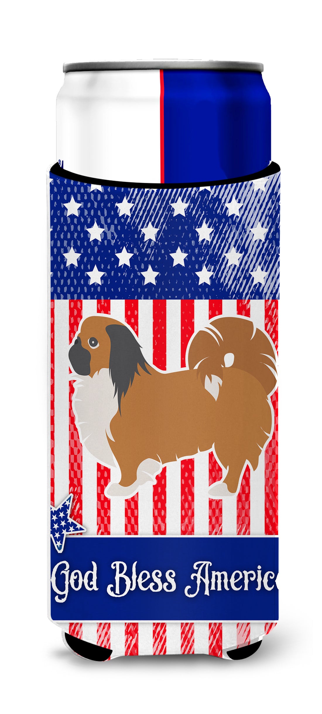 USA Patriotic Pekingese  Ultra Hugger for slim cans BB3338MUK  the-store.com.