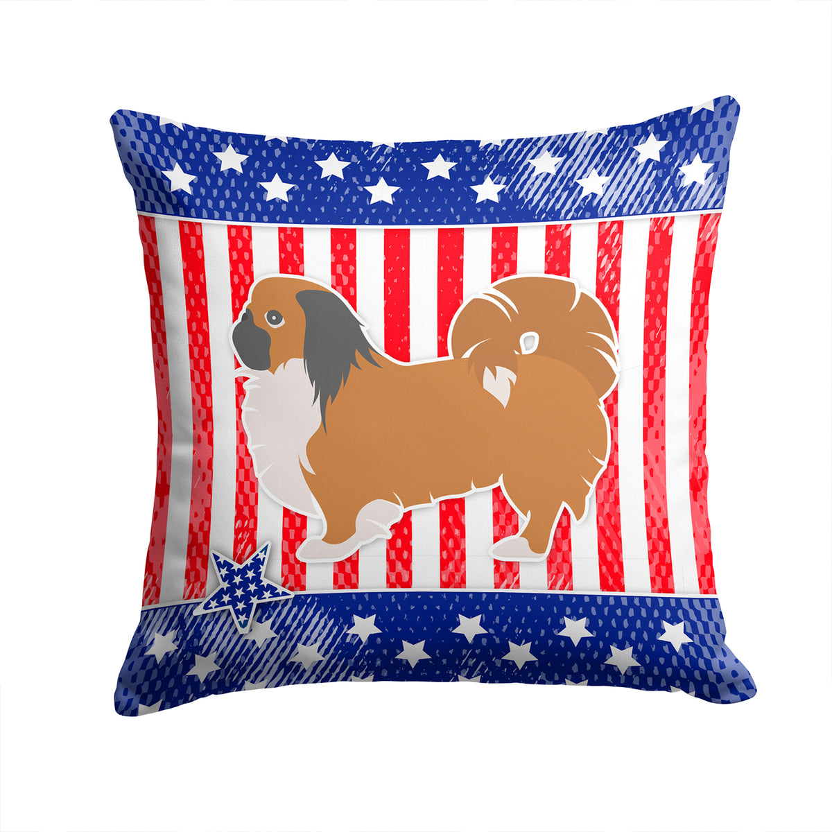 USA Patriotic Pekingese Fabric Decorative Pillow BB3338PW1414 - the-store.com