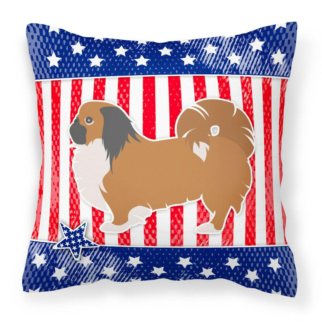 USA Patriotic Pekingese Fabric Decorative Pillow BB3338PW1818 by Caroline's Treasures