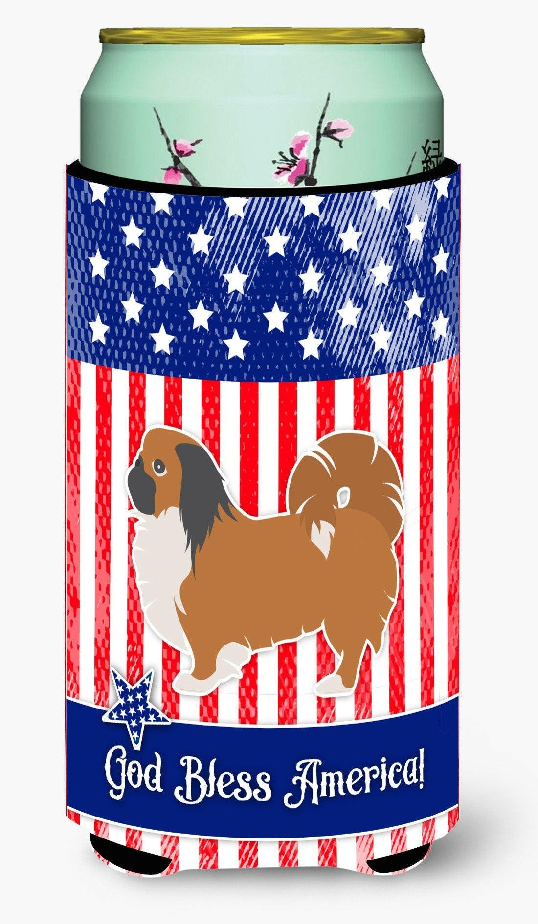 USA Patriotic Pekingese Tall Boy Beverage Insulator Hugger BB3338TBC by Caroline's Treasures