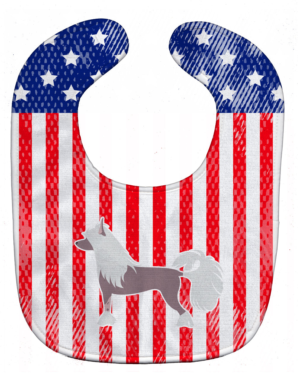 USA Patriotic Chinese Crested Baby Bib BB3343BIB - the-store.com