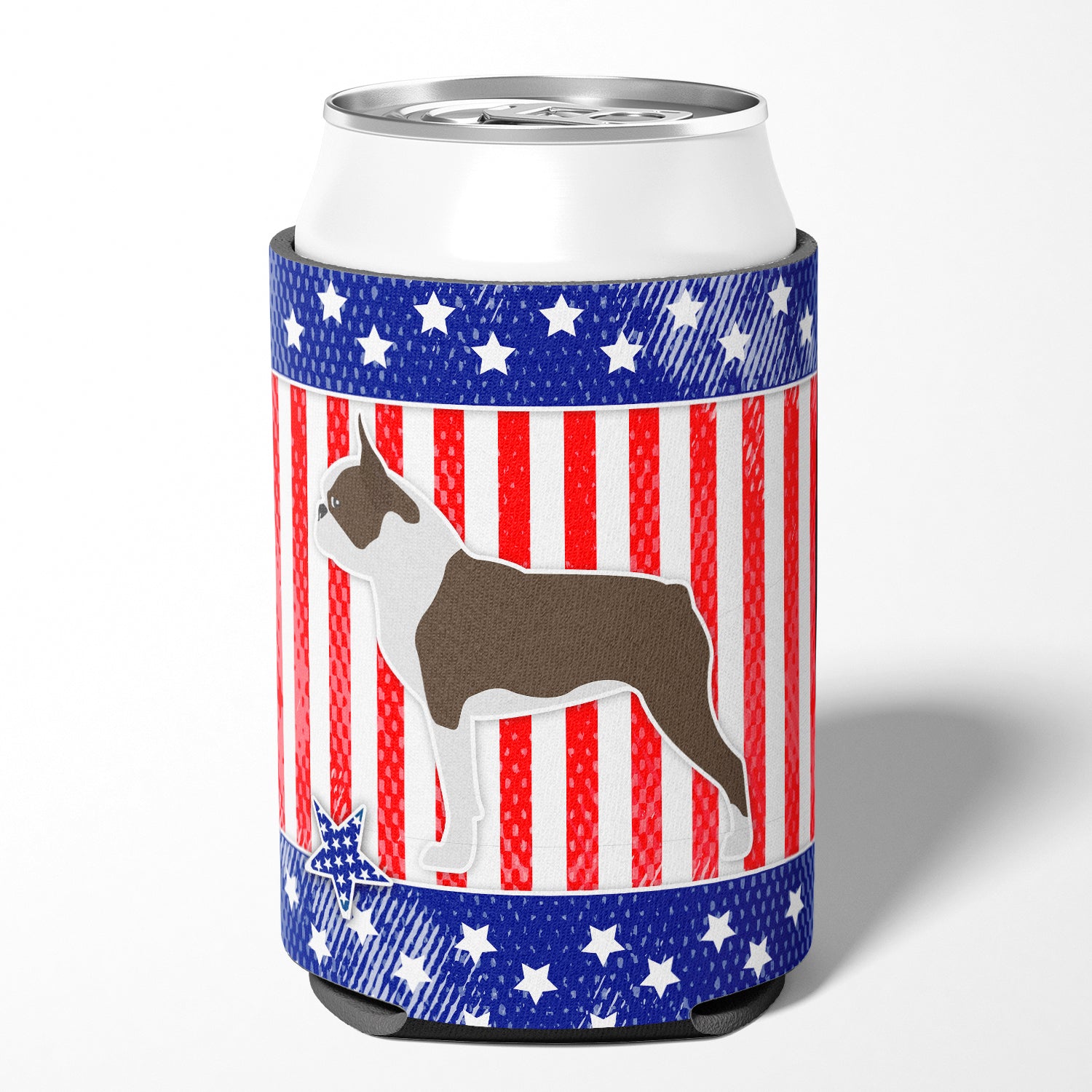 USA Patriotic Boston Terrier Can or Bottle Hugger BB3344CC  the-store.com.