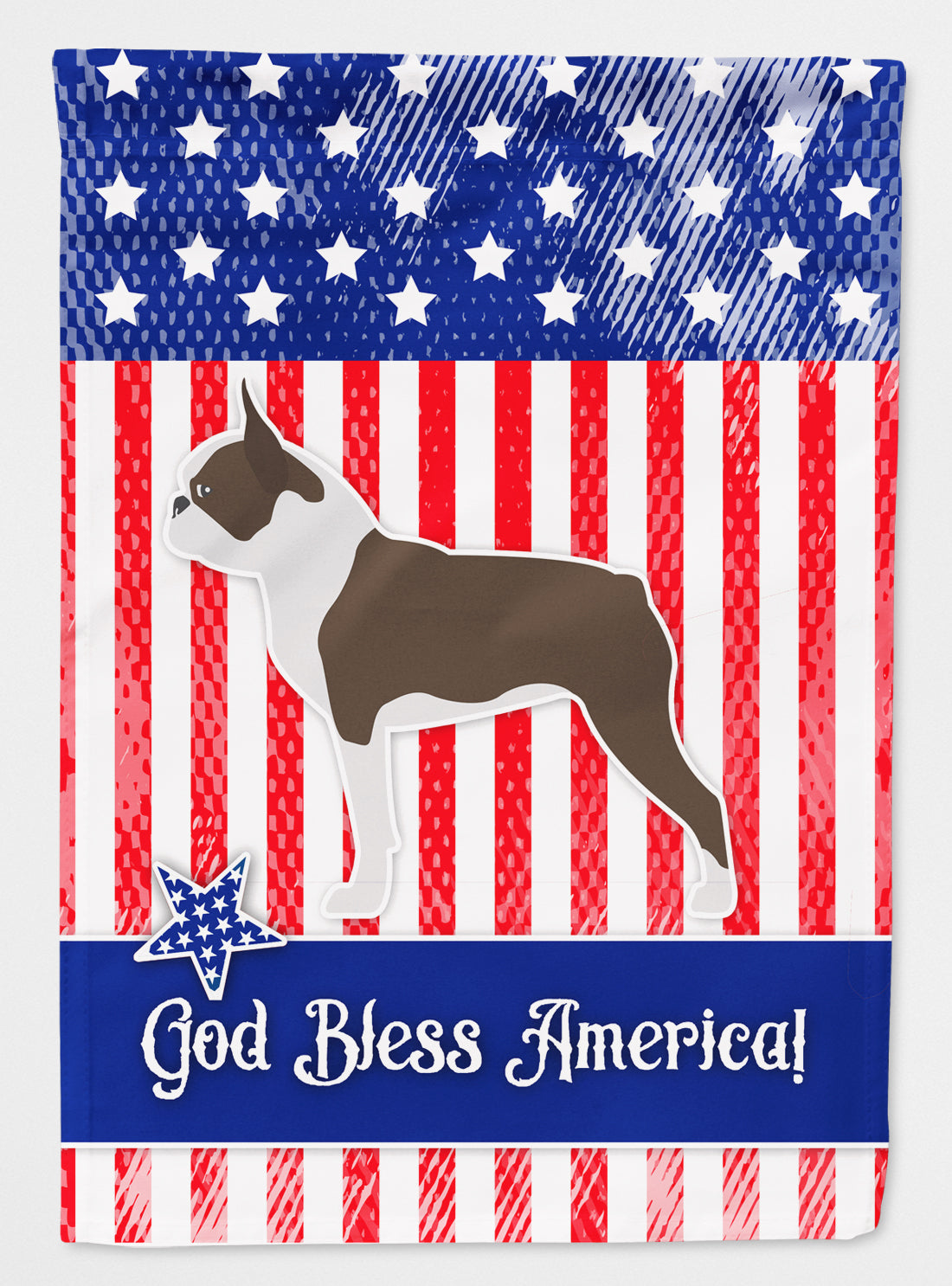 USA Patriotic Boston Terrier Flag Canvas House Size BB3344CHF  the-store.com.