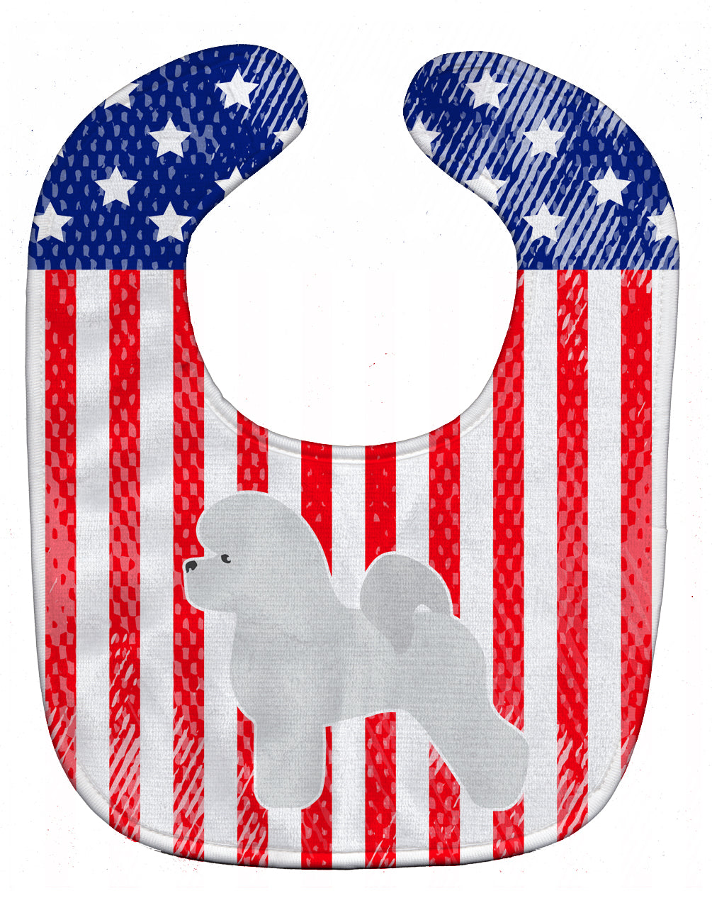 USA Patriotic Bichon Frise Baby Bib BB3345BIB - the-store.com