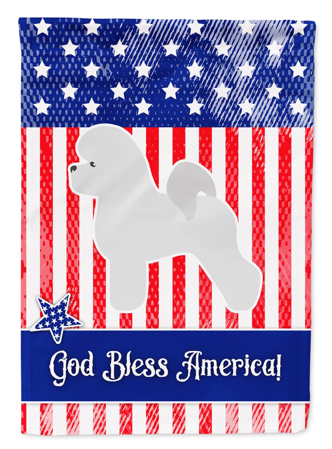 USA Patriotic Bichon Frise Flag Garden Size BB3345GF  the-store.com.