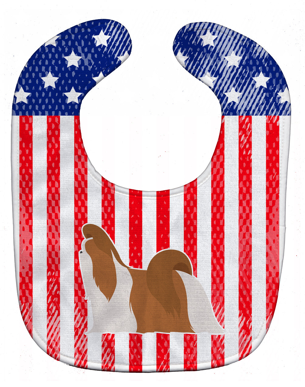 USA Patriotic Shih Tzu Baby Bib BB3346BIB - the-store.com