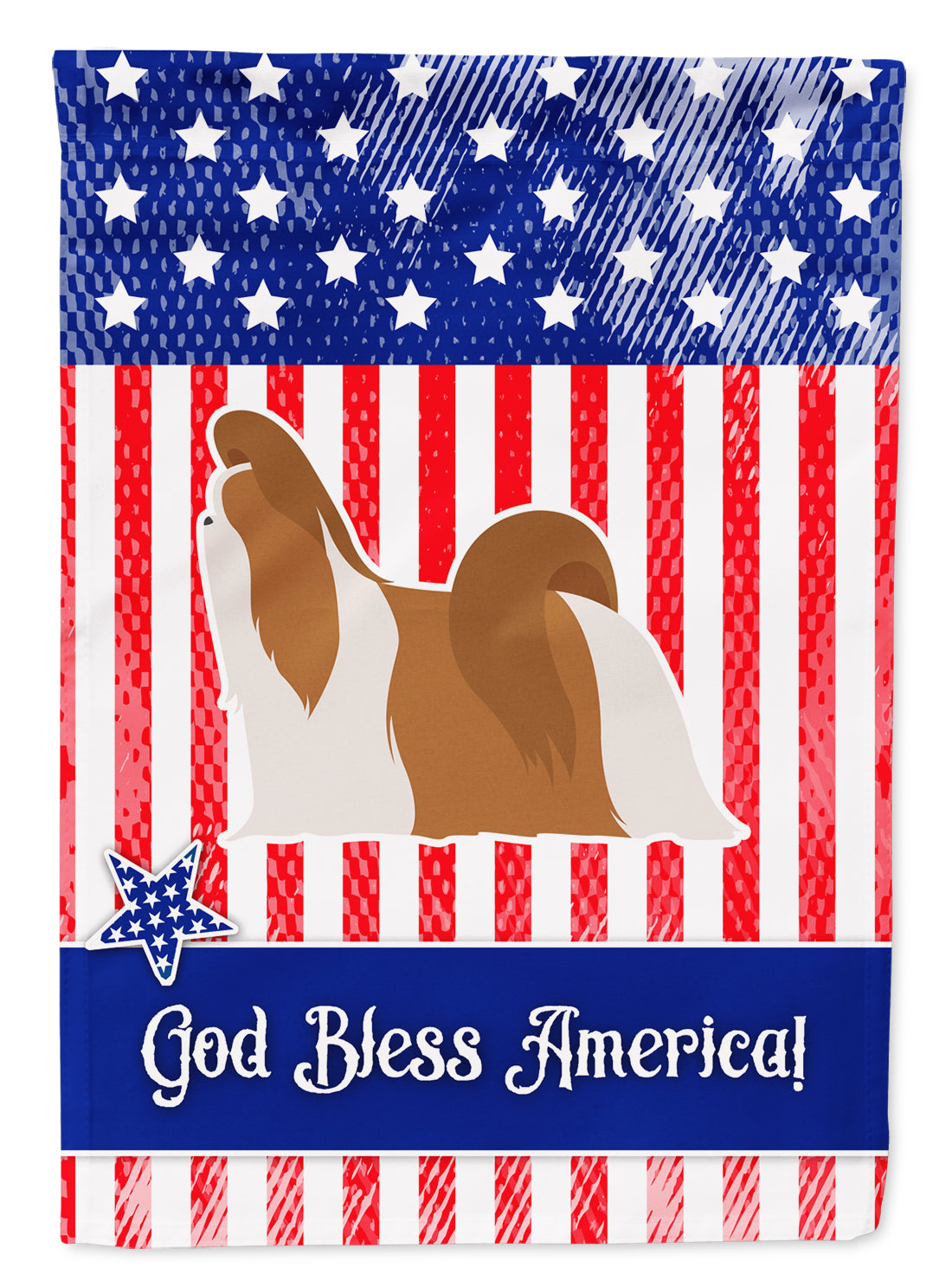 USA Patriotic Shih Tzu Flag Garden Size BB3346GF  the-store.com.