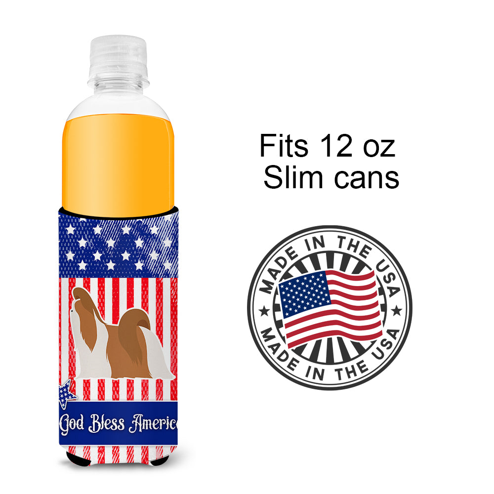 USA Patriotic Shih Tzu  Ultra Hugger for slim cans BB3346MUK  the-store.com.