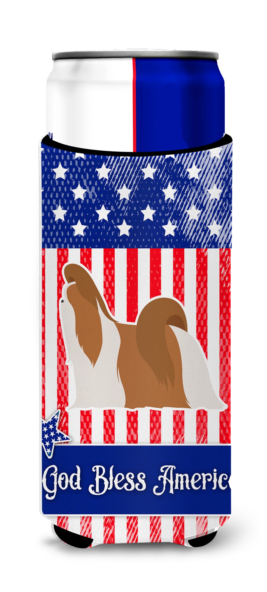 USA Patriotic Shih Tzu  Ultra Hugger for slim cans BB3346MUK  the-store.com.