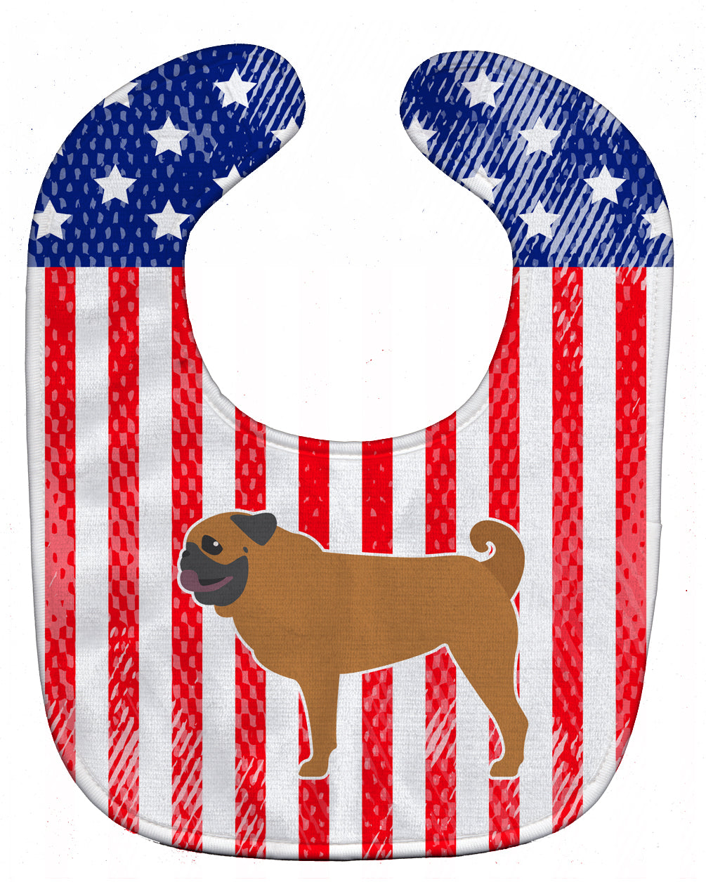 USA Patriotic Pug Baby Bib BB3347BIB - the-store.com