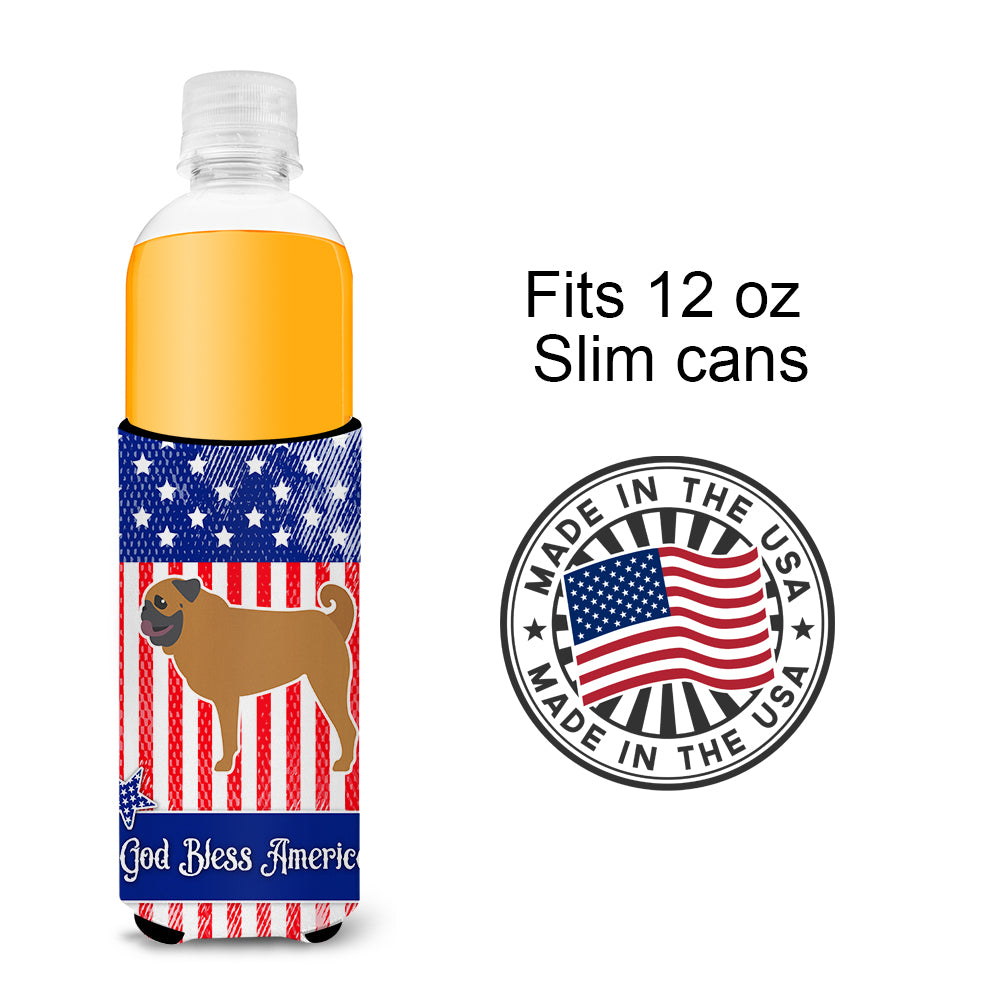 USA Patriotic Pug  Ultra Hugger for slim cans BB3347MUK  the-store.com.