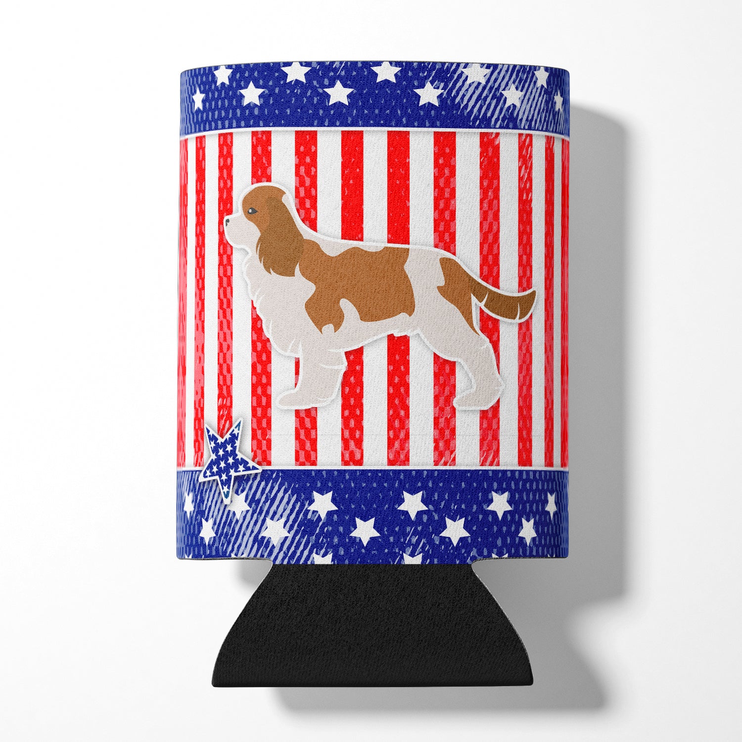 USA Patriotic Cavalier King Charles Spaniel Can or Bottle Hugger BB3349CC  the-store.com.