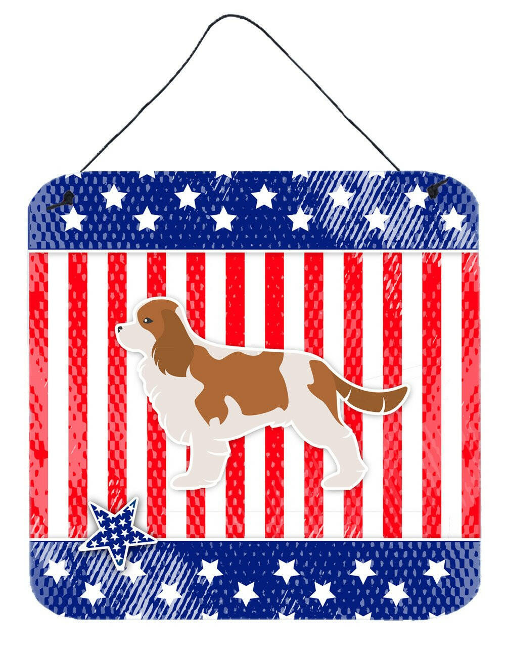 USA Patriotic Cavalier King Charles Spaniel Wall or Door Hanging Prints BB3349DS66 by Caroline's Treasures