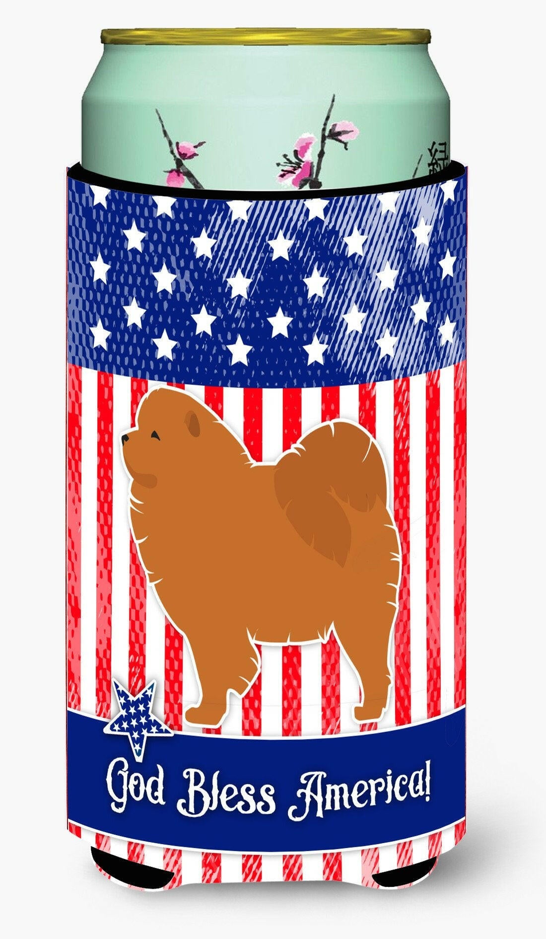 USA Patriotic Chow Chow Tall Boy Beverage Insulator Hugger BB3351TBC by Caroline's Treasures