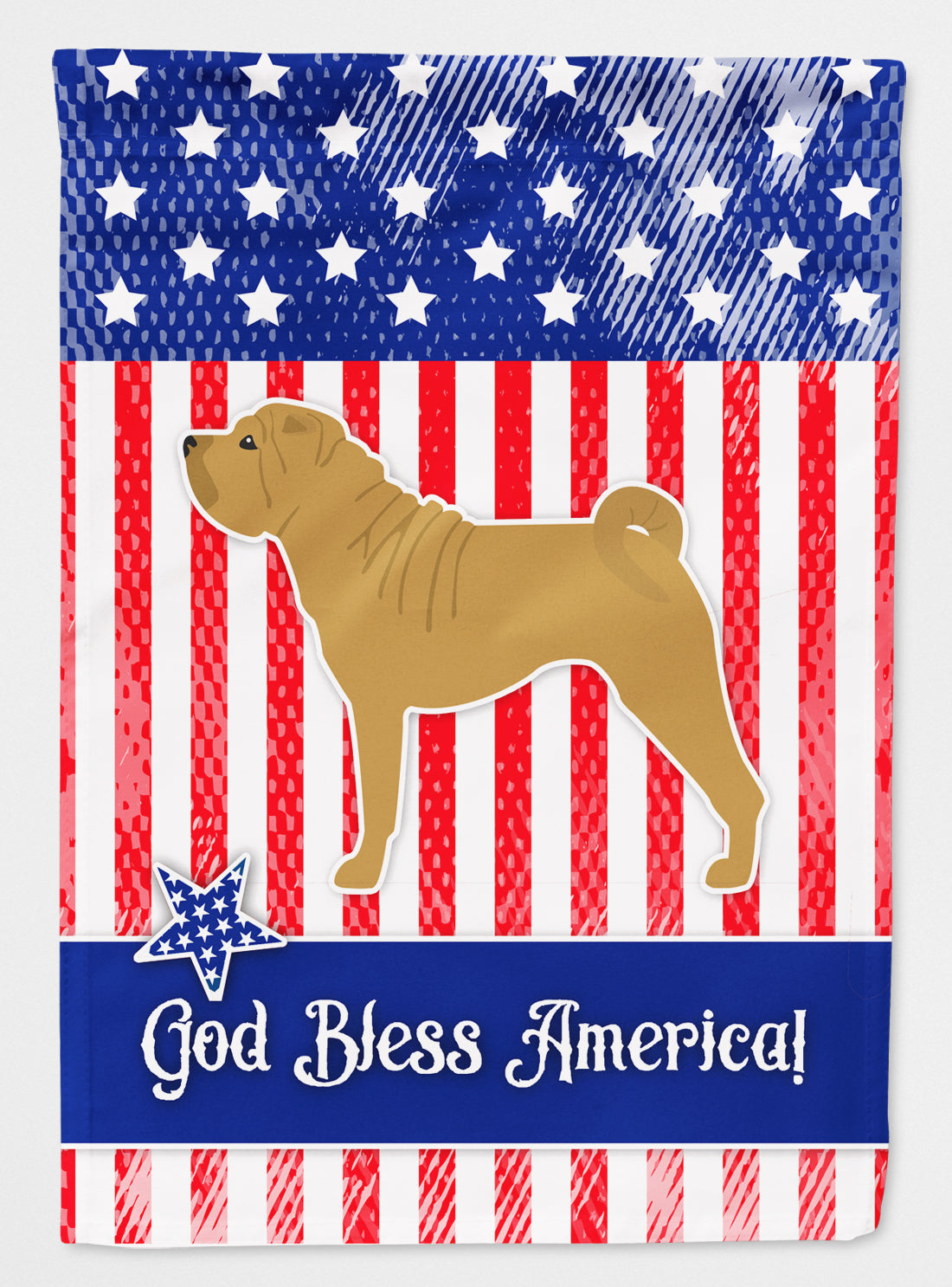 USA Patriotic Shar Pei Flag Canvas House Size BB3352CHF  the-store.com.