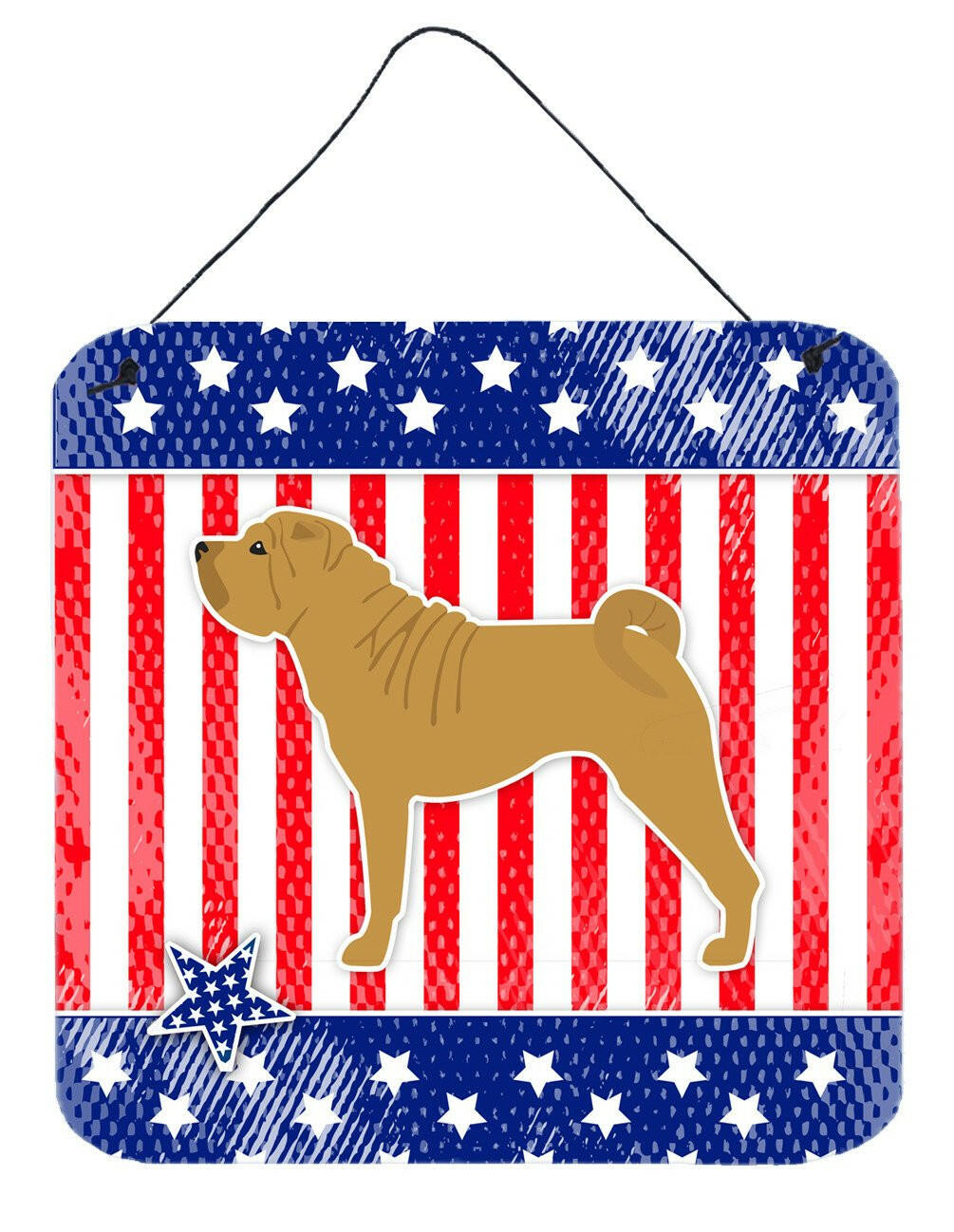 USA Patriotic Shar Pei Wall or Door Hanging Prints BB3352DS66 by Caroline's Treasures