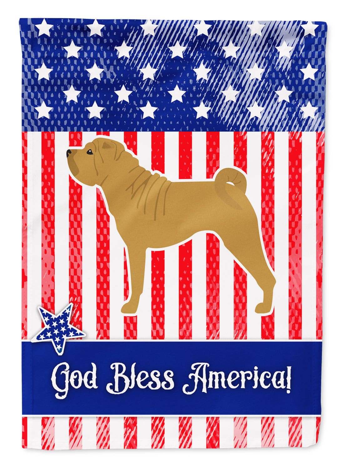 USA Patriotic Shar Pei Flag Garden Size BB3352GF  the-store.com.