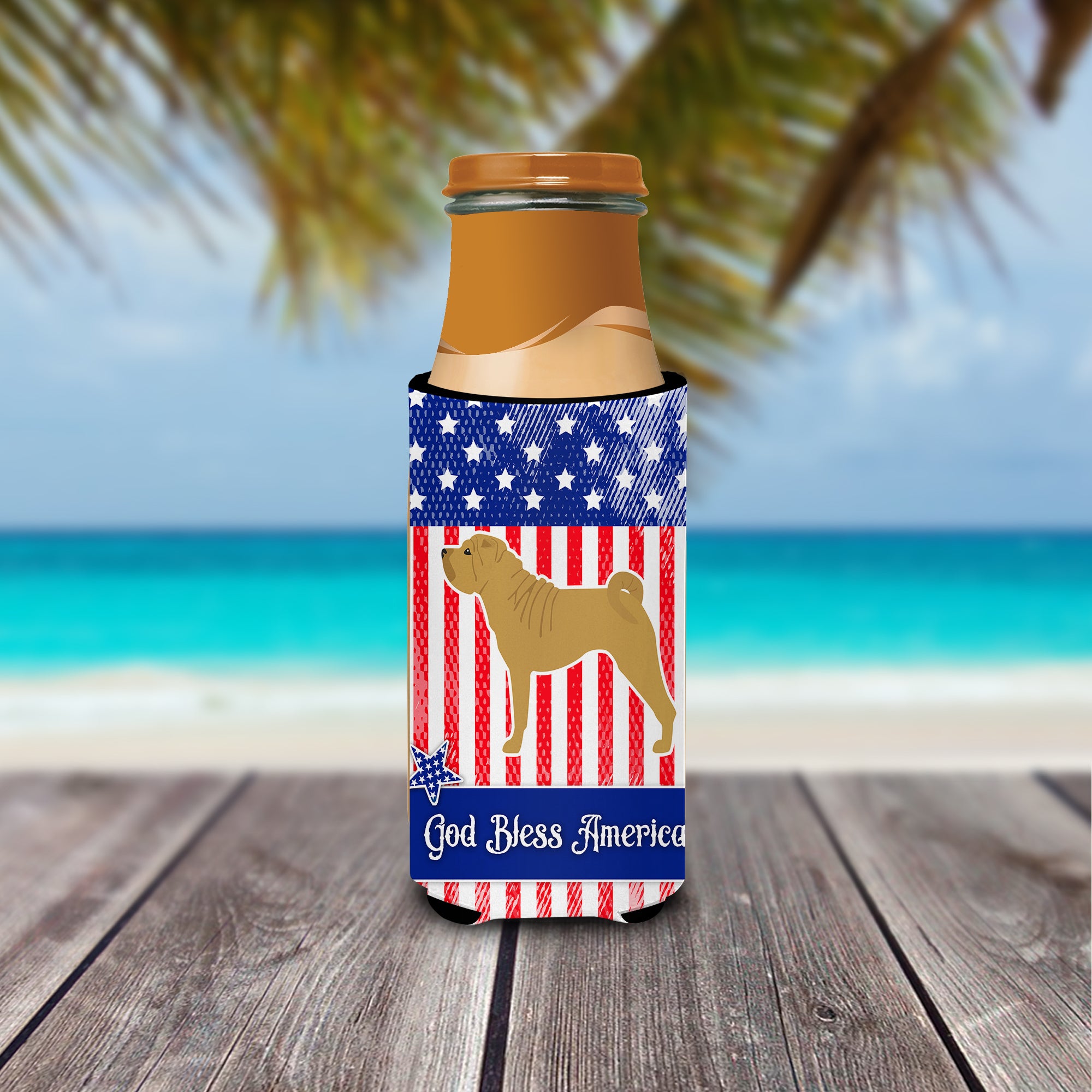 USA Patriotic Shar Pei  Ultra Hugger for slim cans BB3352MUK  the-store.com.