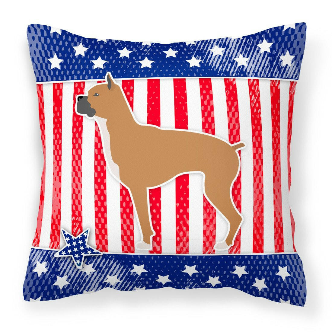 USA Patriotic Boxer Fabric Decorative Pillow BB3353PW1818 by Caroline&#39;s Treasures
