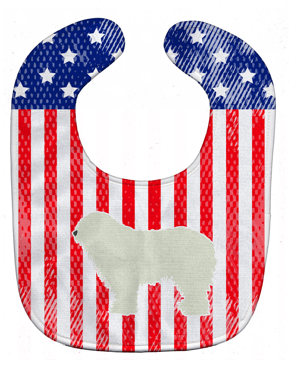 USA Patriotic Komondor Baby Bib BB3355BIB - the-store.com