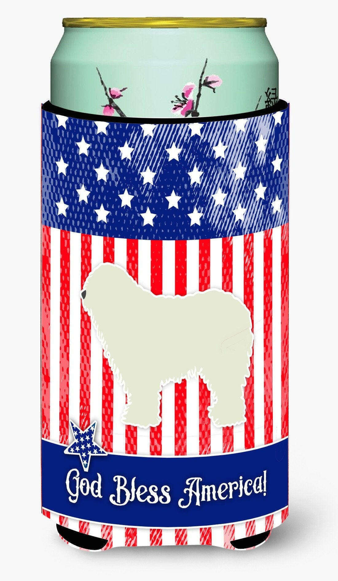 USA Patriotic Komondor Tall Boy Beverage Insulator Hugger BB3355TBC by Caroline's Treasures