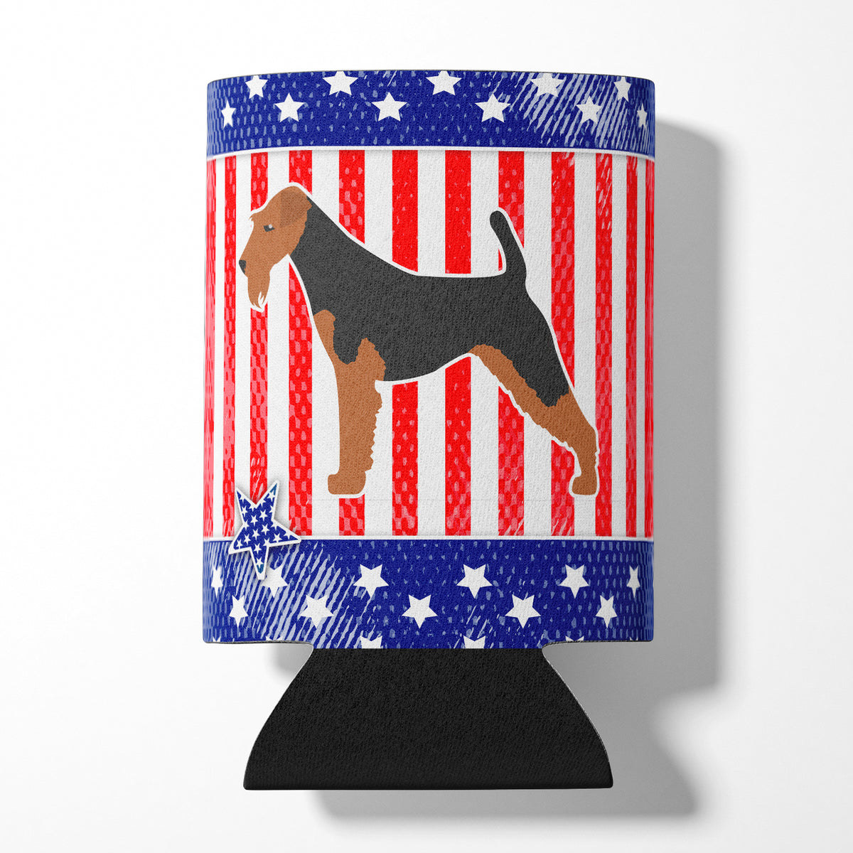 USA Patriotic Airedale Terrier Can or Bottle Hugger BB3357CC  the-store.com.