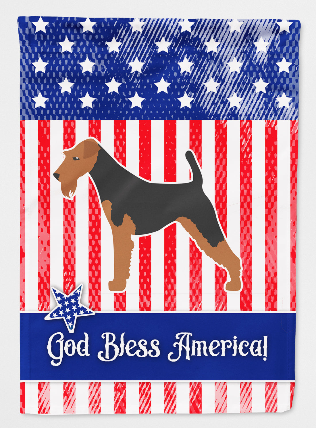 USA Patriotic Airedale Terrier Flag Canvas House Size BB3357CHF  the-store.com.