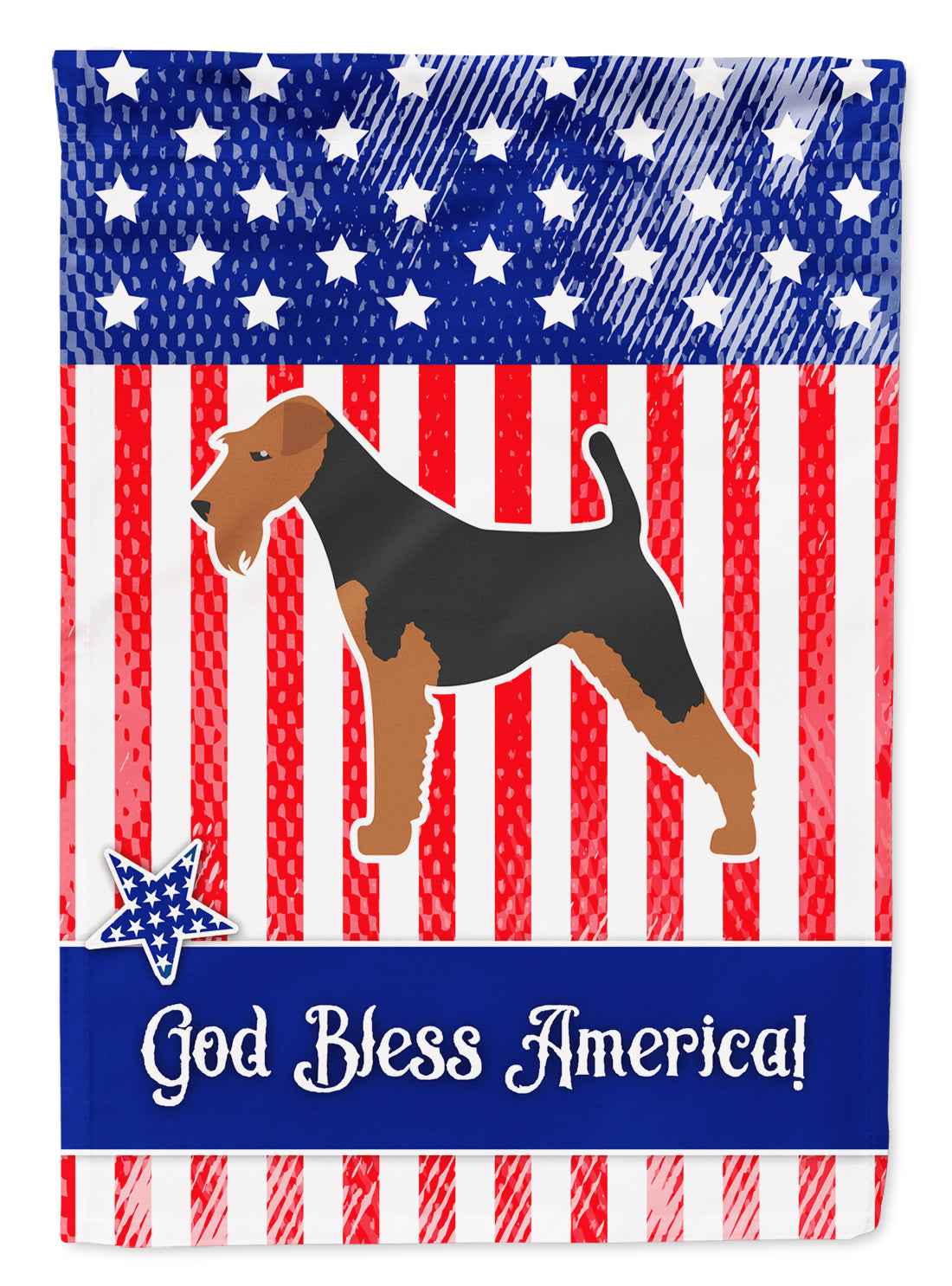 USA Patriotic Airedale Terrier Flag Garden Size BB3357GF  the-store.com.