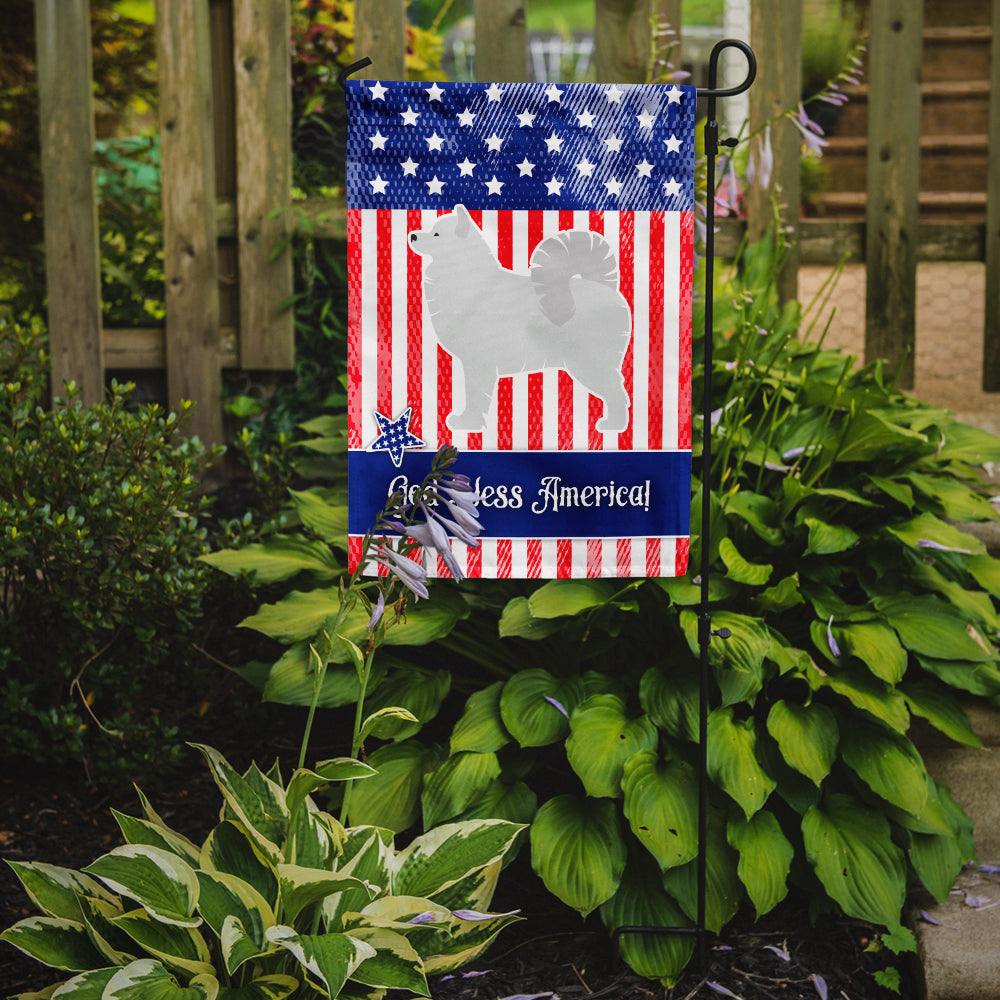 USA Patriotic Samoyed Flag Garden Size BB3359GF  the-store.com.