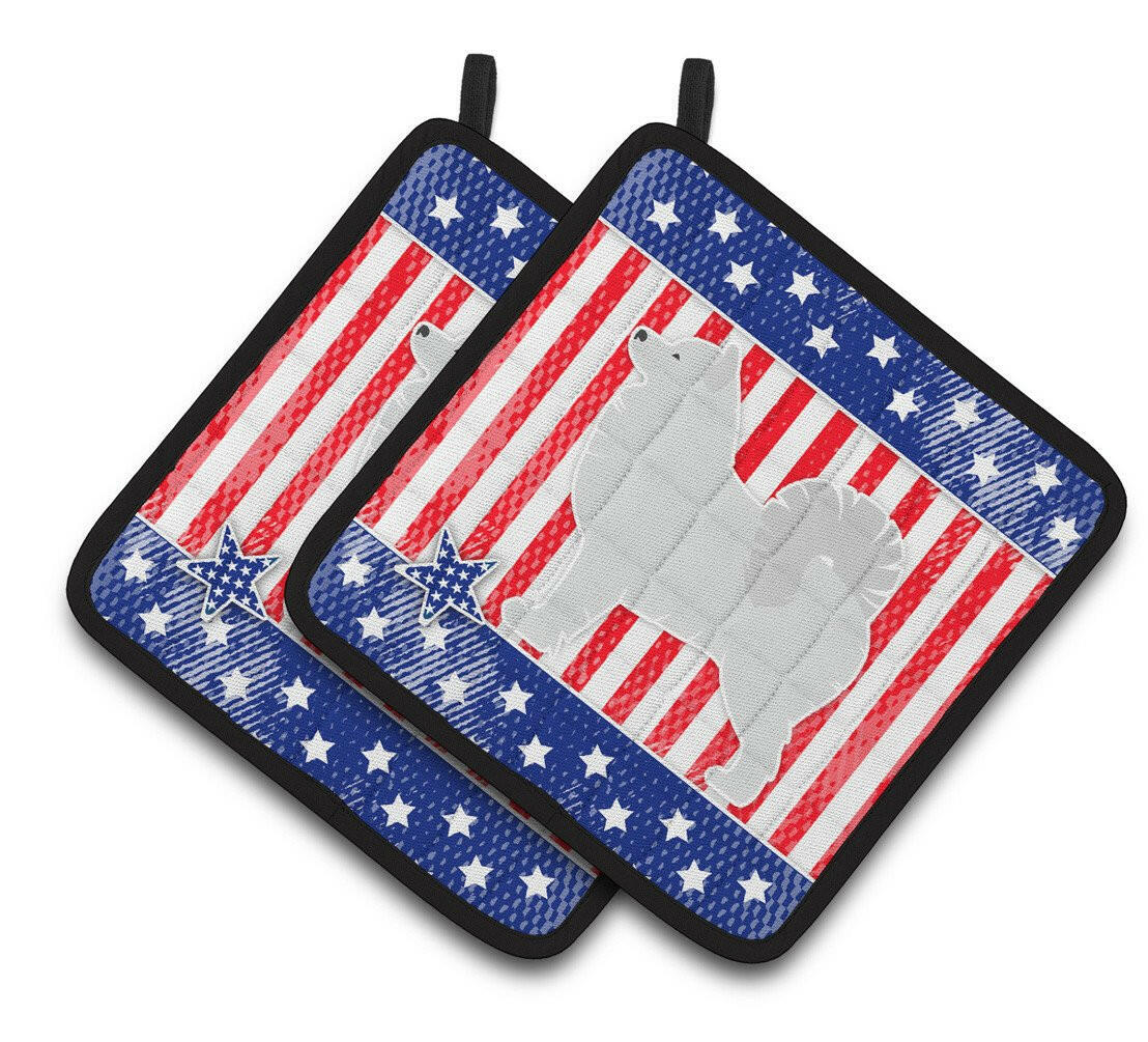 USA Patriotic Samoyed Pair of Pot Holders BB3359PTHD by Caroline's Treasures