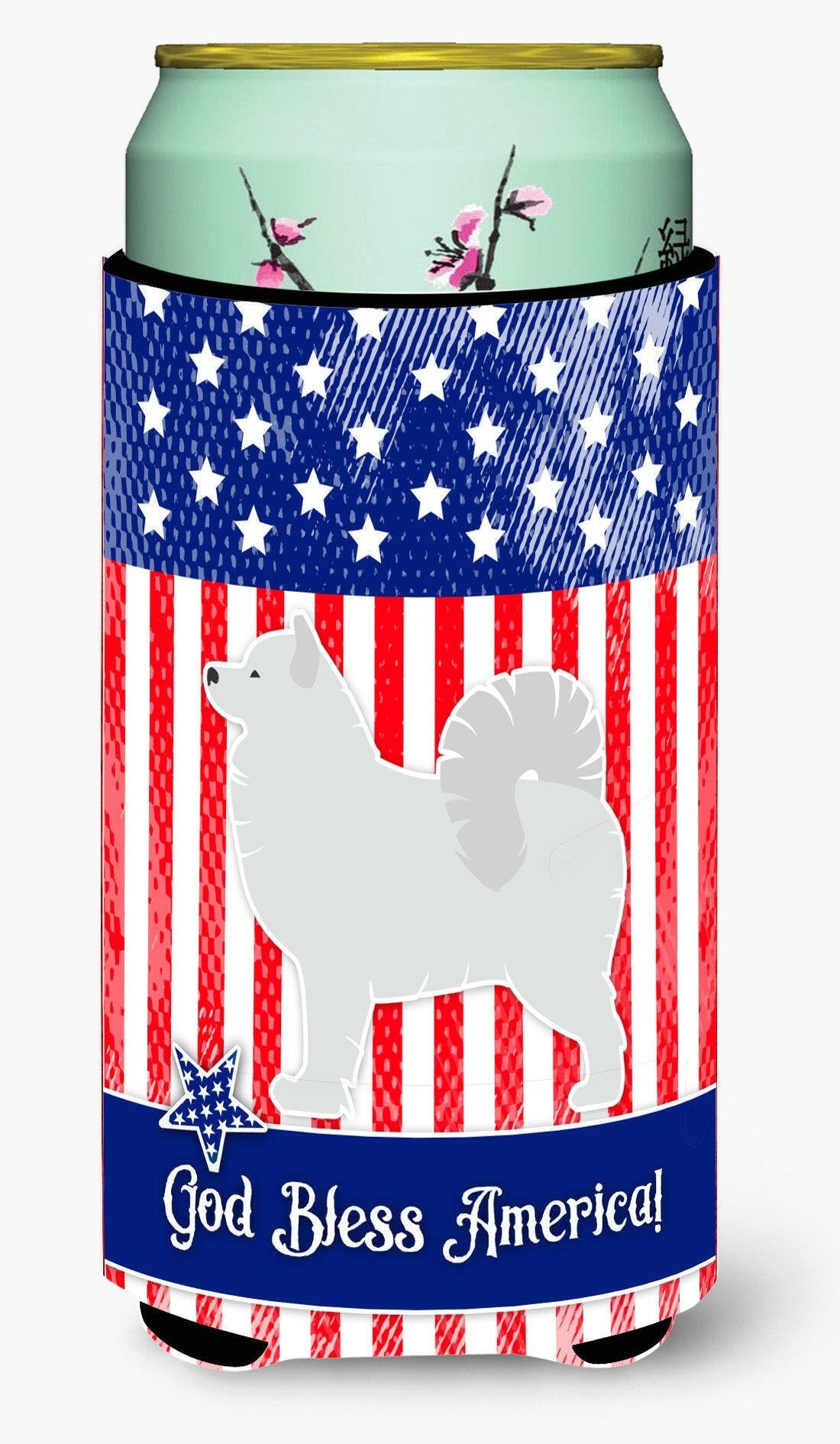 USA Patriotic Samoyed Tall Boy Beverage Insulator Hugger BB3359TBC by Caroline&#39;s Treasures