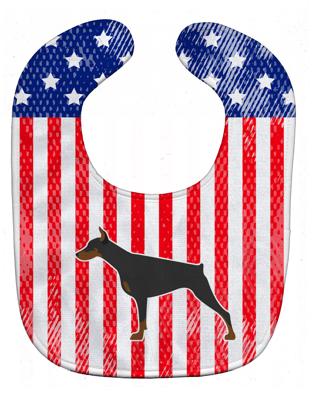 USA Patriotic Doberman Pinscher Baby Bib BB3360BIB - the-store.com