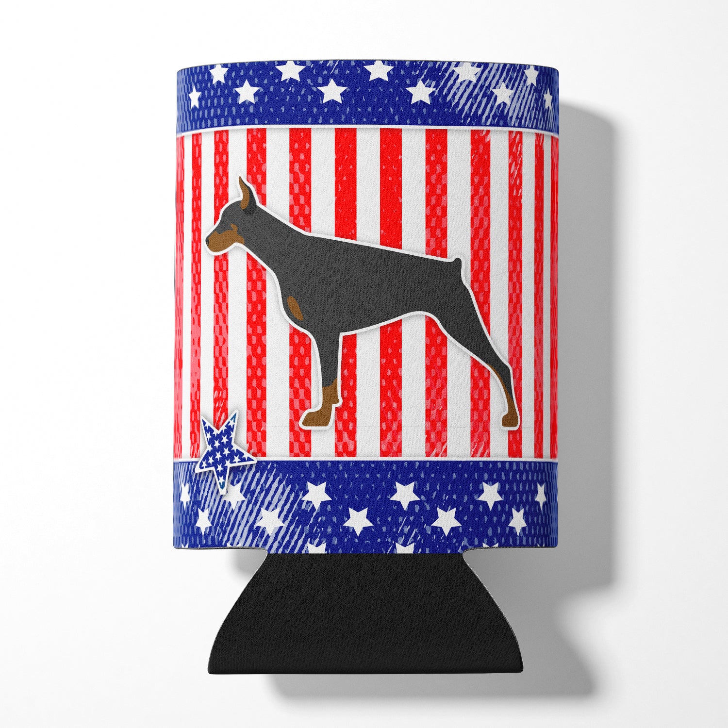 USA Patriotic Doberman Pinscher Can or Bottle Hugger BB3360CC  the-store.com.