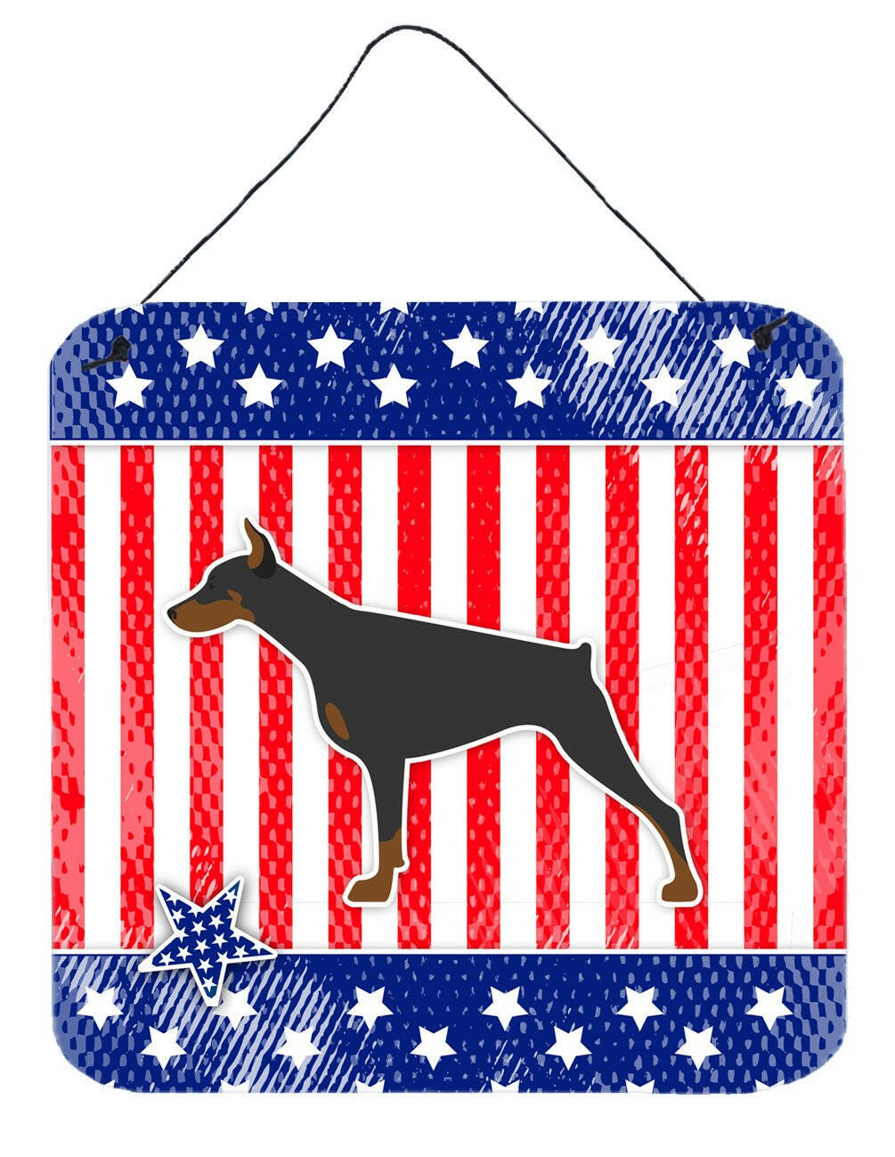 USA Patriotic Doberman Pinscher Wall or Door Hanging Prints BB3360DS66 by Caroline&#39;s Treasures