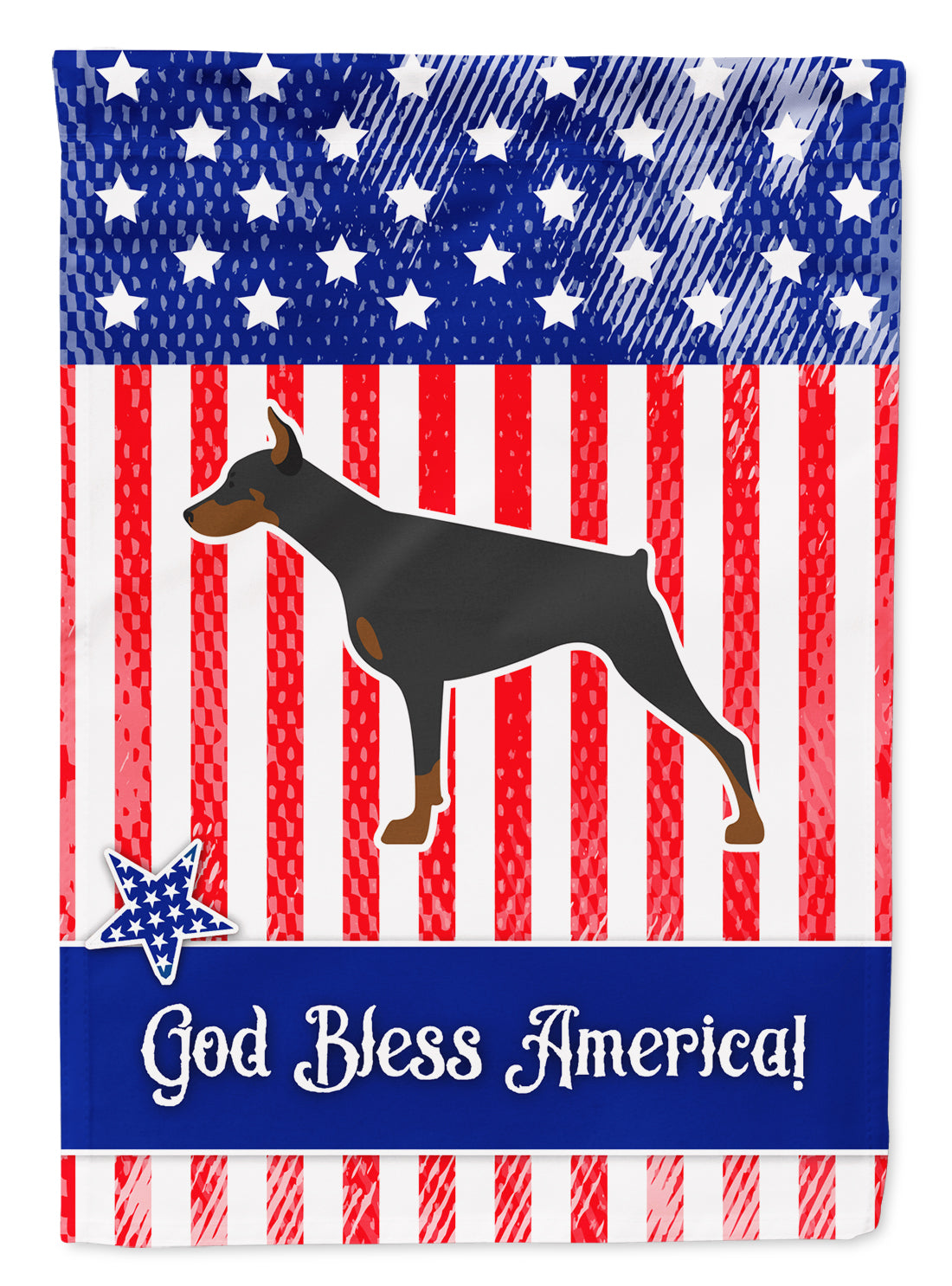 USA Patriotic Doberman Pinscher Flag Garden Size BB3360GF  the-store.com.