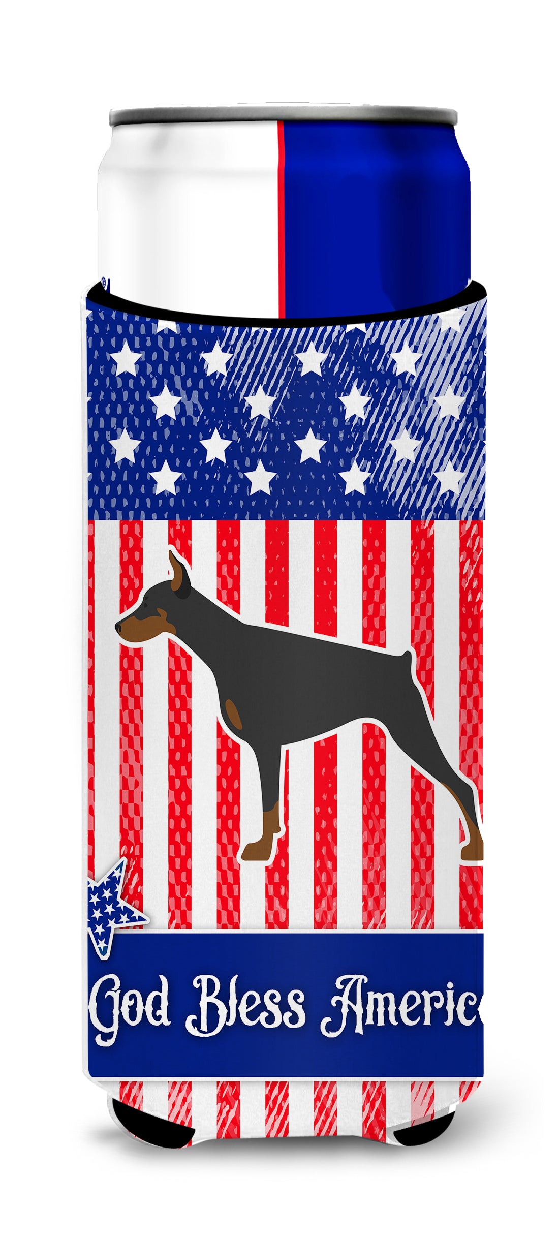 USA Patriotic Doberman Pinscher  Ultra Hugger for slim cans BB3360MUK  the-store.com.