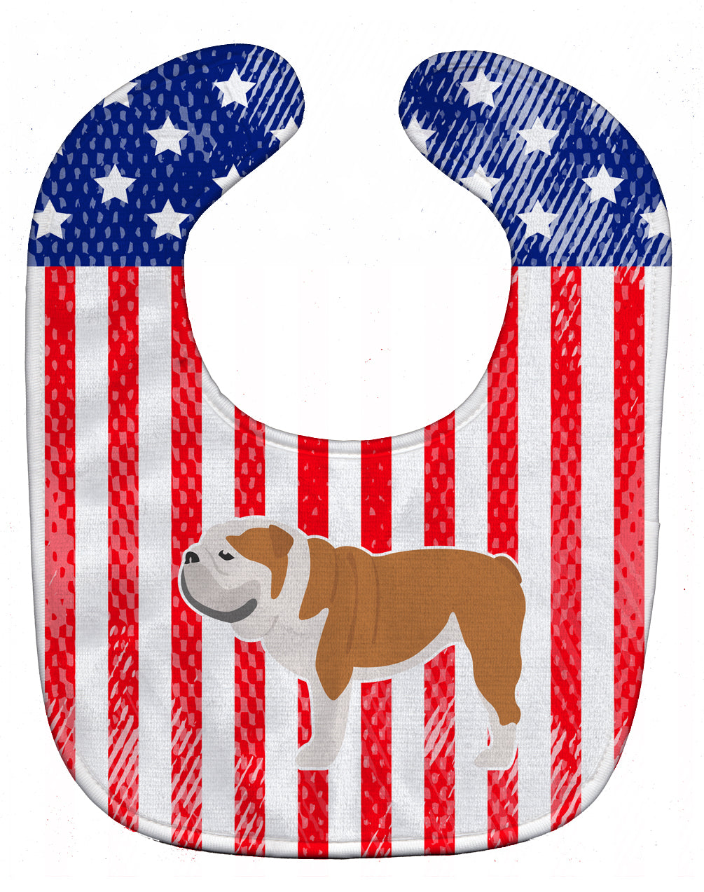 USA Patriotic English Bulldog Baby Bib BB3362BIB - the-store.com