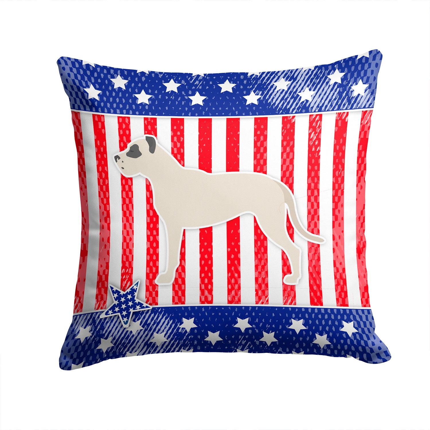 USA Patriotic Dogo Argentino Fabric Decorative Pillow BB3367PW1414 - the-store.com