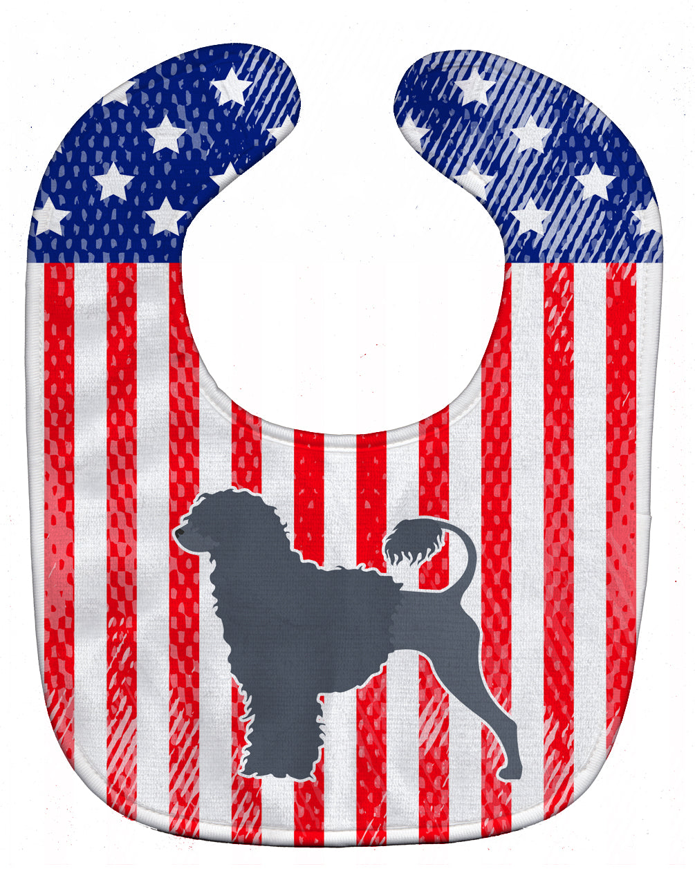 USA Patriotic Portuguese Water Dog Baby Bib BB3368BIB - the-store.com