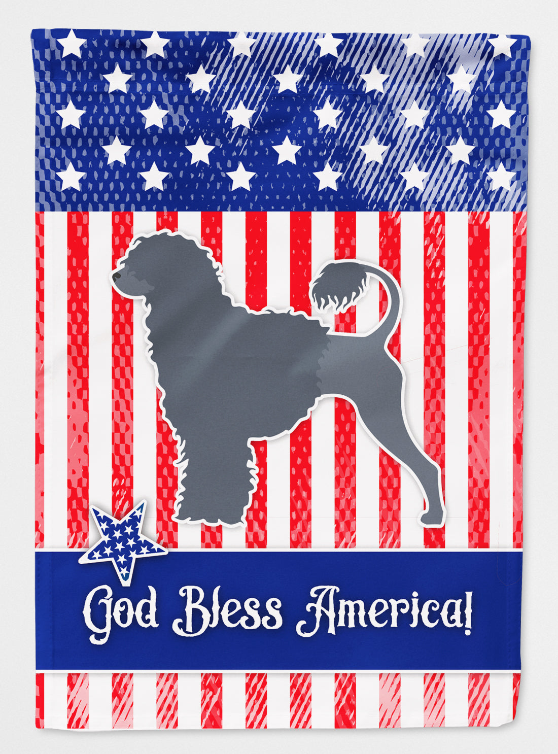 USA Patriotic Portuguese Water Dog Flag Canvas House Size BB3368CHF  the-store.com.