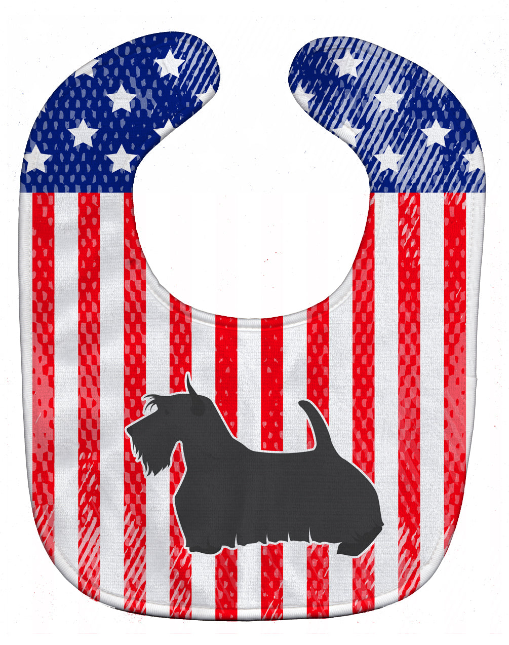 USA Patriotic Scottish Terrier Baby Bib BB3369BIB - the-store.com