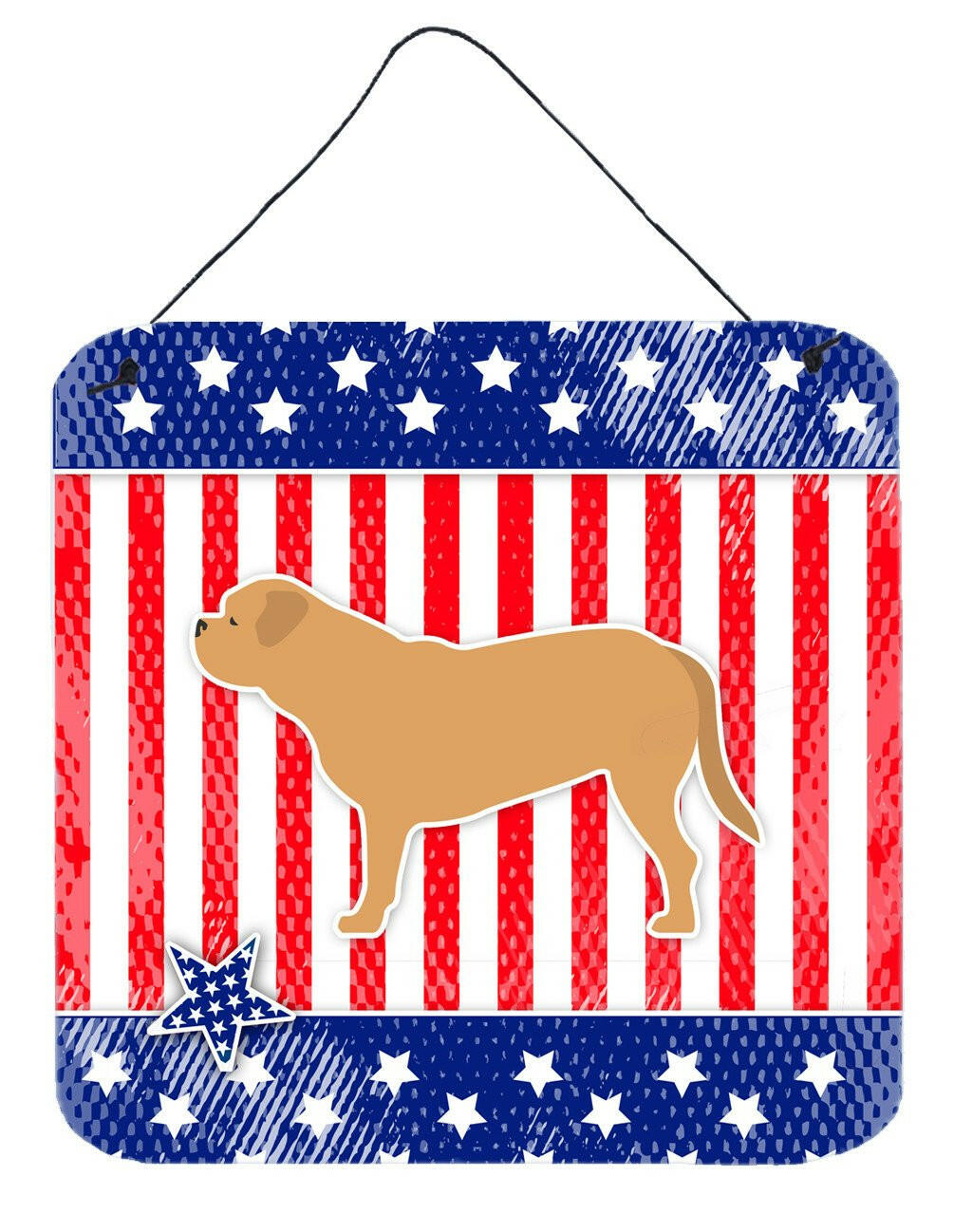 USA Patriotic Dogue de Bordeaux Wall or Door Hanging Prints BB3370DS66 by Caroline&#39;s Treasures