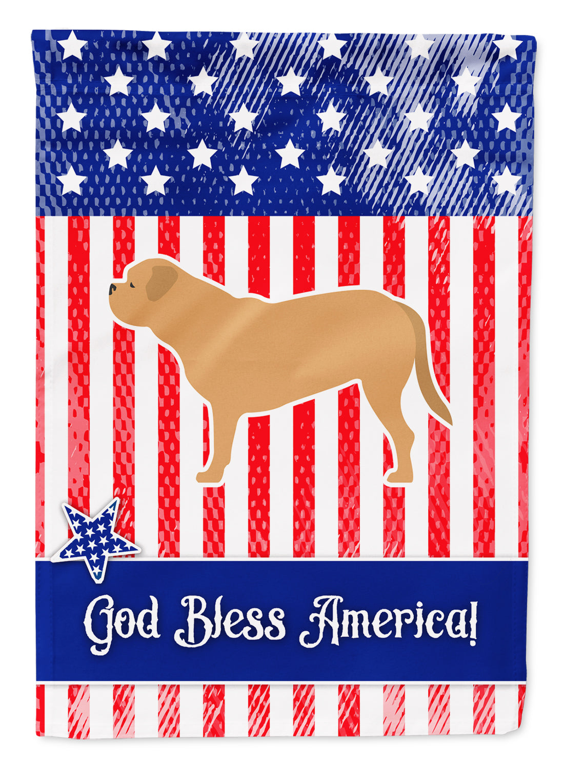 USA Patriotic Dogue de Bordeaux Flag Garden Size BB3370GF  the-store.com.