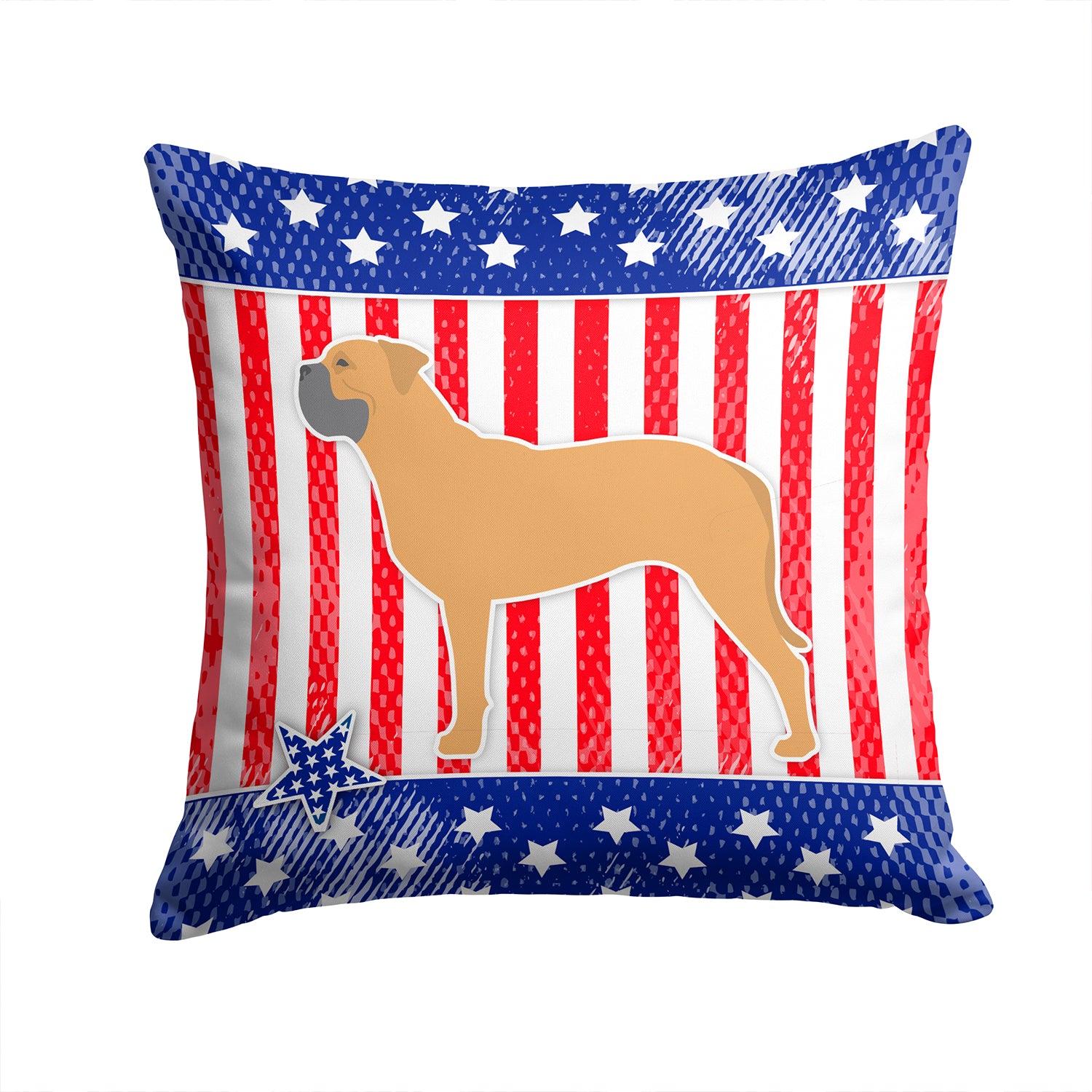 USA Patriotic Bullmastiff Fabric Decorative Pillow BB3371PW1414 - the-store.com