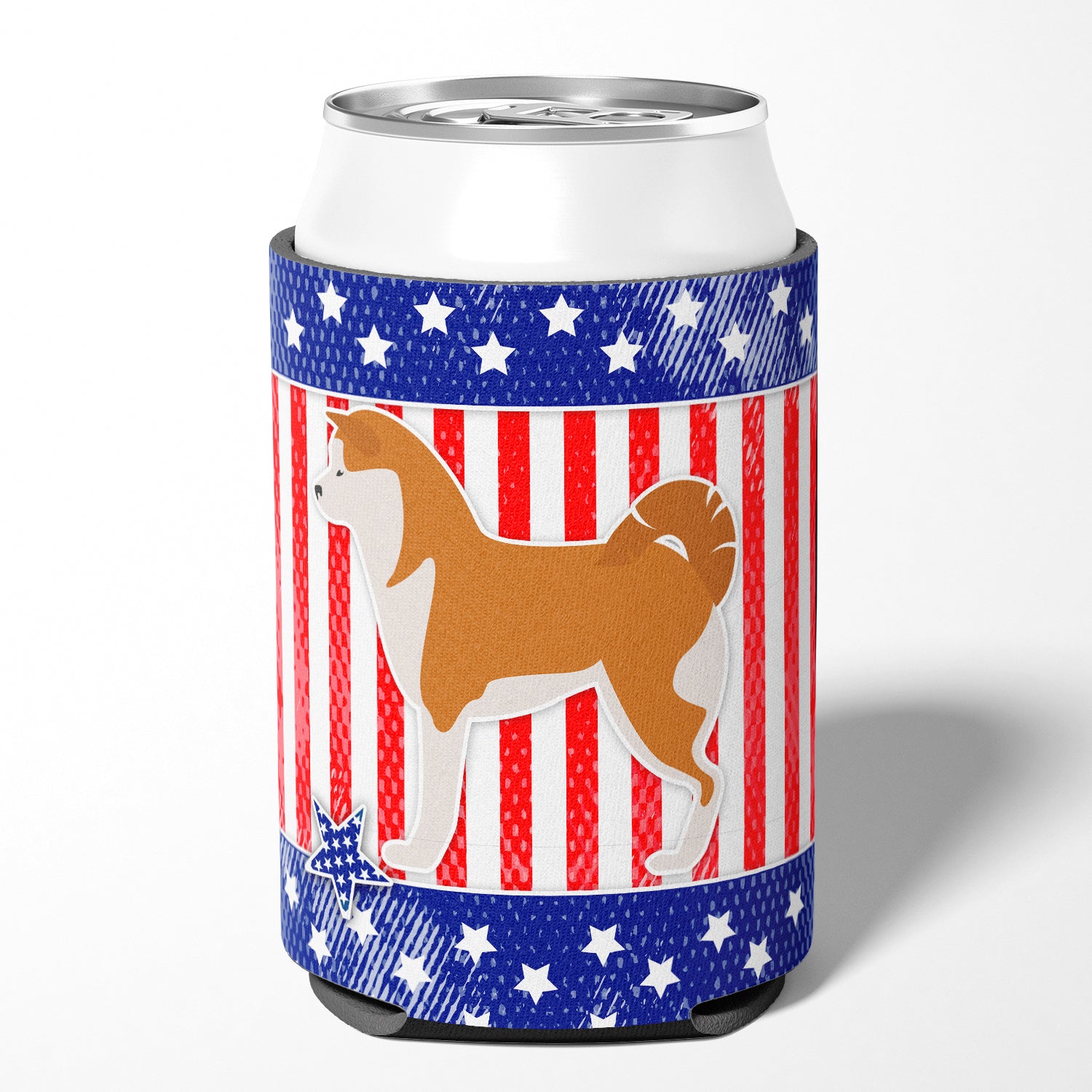 USA Patriotic Akita Can or Bottle Hugger BB3372CC  the-store.com.