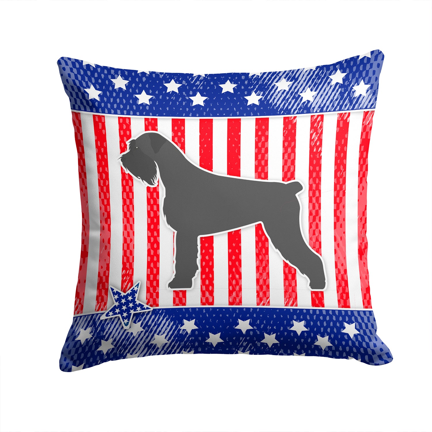 USA Patriotic Giant Schnauzer Fabric Decorative Pillow BB3373PW1414 - the-store.com