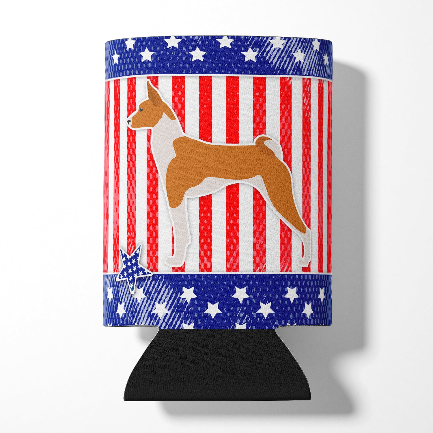 USA Patriotic Basenji Can or Bottle Hugger BB3374CC  the-store.com.